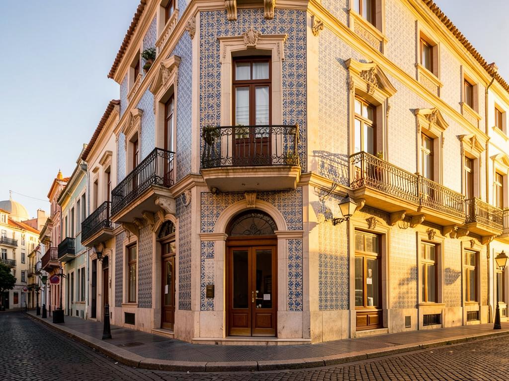 Edifício residencial premium em Lisboa ao pôr do sol